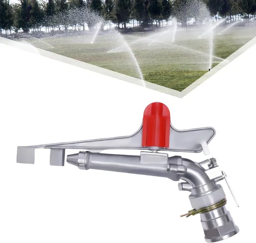 Vista 5 de Pistola rociadora de riego agrícola de 2 pulgadas, pistola de riego de área grande de 360°, rociador de riego para granjas, huertos, jardines de té