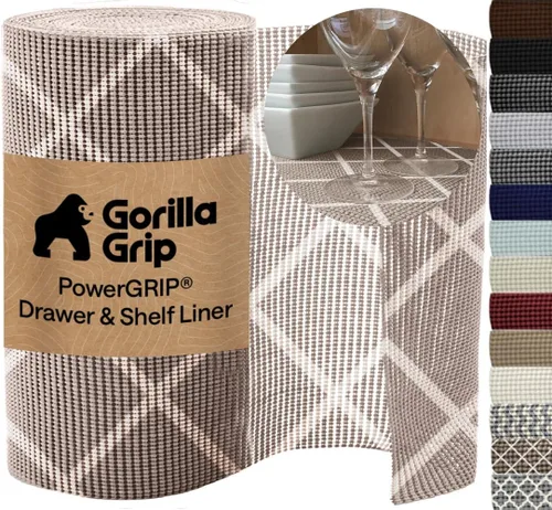 Vista 16 de GORILLA GRIP powerGRIP - Forro para estante de cajón y gabinete, agarre grueso y fuerte, forros no adhesivos que protegen armarios de cocina