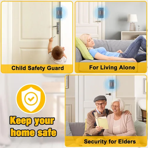 Vista 6 de Cerradura de seguridad para puertas del hogar, cerradura de refuerzo de metal mejorada, cerradura de seguridad para puertas de 3 pulgadas que
