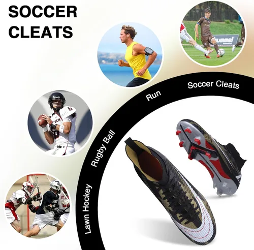 Vista 7 de CBUSTER Tacos de fútbol para hombre y mujer para Big Boy AG/FG, Negro-goldag