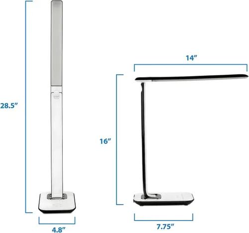 Vista 9 de Turcom Lámpara de escritorio LED con puerto de carga USB, controles táctiles regulables con ajuste de color, lámpara de tareas para el cuidado