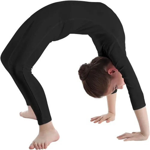 Vista 5 de Body de manga larga para niñas grandes, para gimnasia, danza, deportes, leotardo