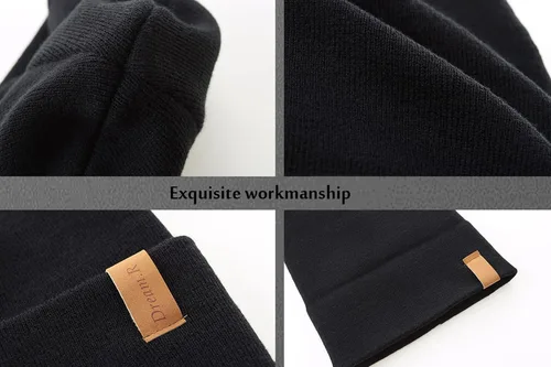 Vista 5 de LMLALML 2 gorros para mujer, cálido, suave, mejorado, para invierno, unisex, con puños