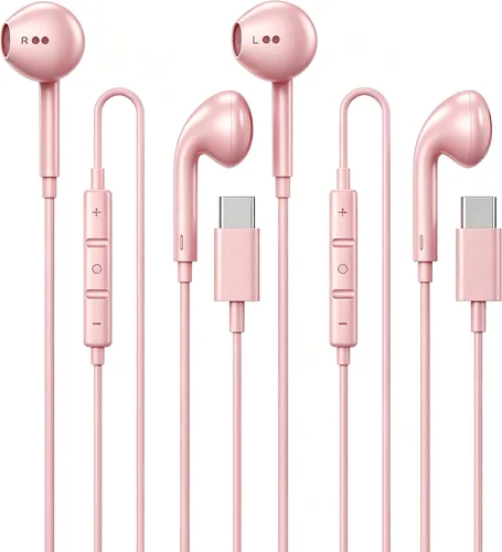 Vista 9 de Paquete de 2 auriculares USB C [certificados por Apple MFi] con cable para negro (Cblack)