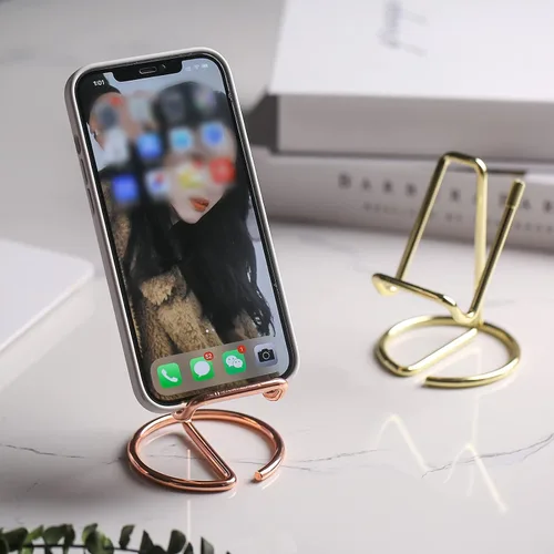 Vista 4 de Soporte para teléfono celular, soporte para tarjetas de visita, soporte para teléfono móvil, base de cable de metal para teléfono celular