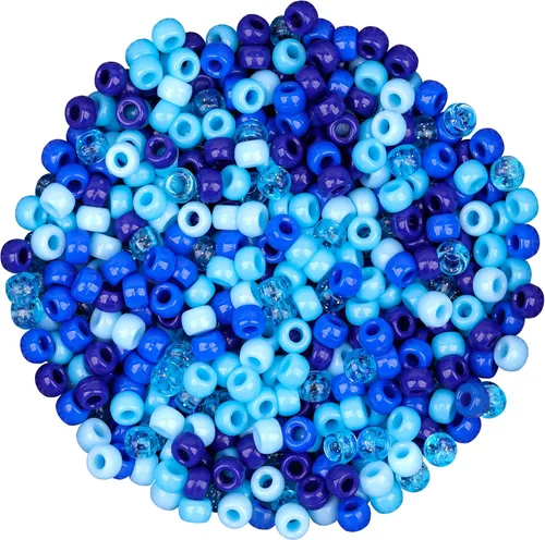 Vista 20 de Cuentas de Pony de Plástico Coloridas para Pulsera para Hacer Joyas para Pulseras de Amistad 6x9mm Multicolor para Cuentas Trenzado de Cabello