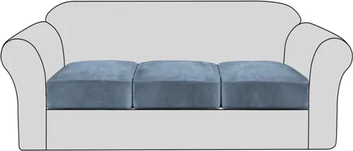 Vista 32 de Fundas de cojín elásticas de terciopelo para sofá, fundas de cojín de felpa suave, protector de muebles, funda de cojín antideslizante con parte