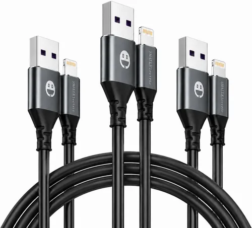 Vista 9 de SMALLElectric Paquete de 3 cargadores MFi para iPhone de 1 pie de cable Lightning corto Cable Lightning corto de 1 pie con certificación MFi