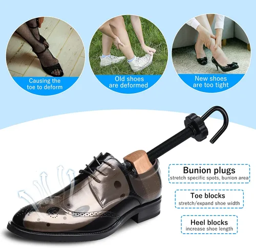Vista 3 de Camilla de madera de cedro profesional de dos vías para hombres o mujeres zapatos