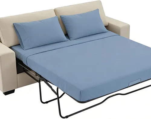 Vista 25 de Kingnex Sábanas de sofá cama individual para sofá cama extraíble de 36 x 72 pulgadas, microfibra suave de doble cepillado 1800, 3 piezas incluyen 1