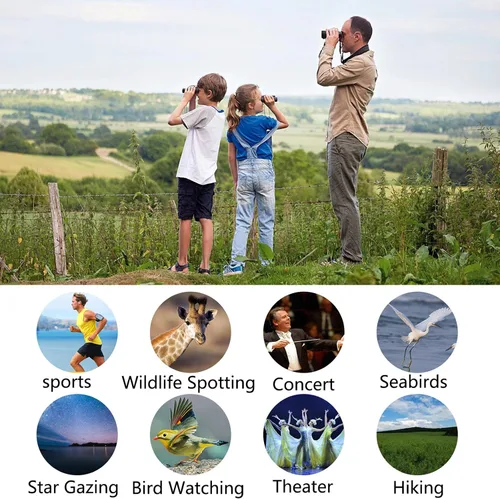 Vista 6 de POLDR 8x21 Binoculares pequeños, compactos y ligeros para adultos y niños, para observación de aves, viajes y turismo. Binoculares mini de bolsillo