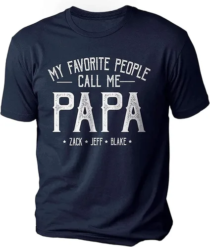 Vista 3 de Camisa personalizada para el abuelo y papá, camiseta personalizada con nombre de papá y nietos, regalos de Navidad para el Día del Padre, abuelo