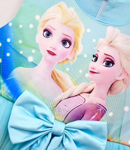 Vista 3 de KidWorld Princess Snow Costume Party Dress Little Girls Queen Cosplay Dress up with beautiful hairpins