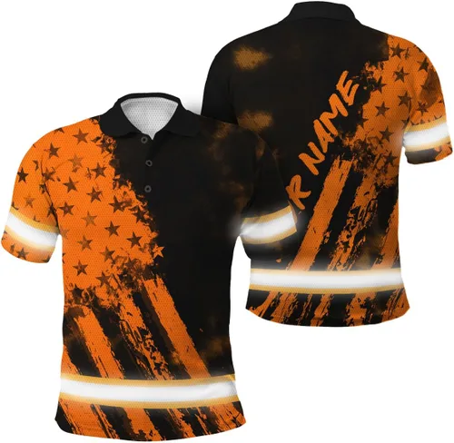 Vista 15 de Polo reflectante con bandera de camuflaje de alta visibilidad para hombres y mujeres, polo de seguridad para trabajo, patriótico