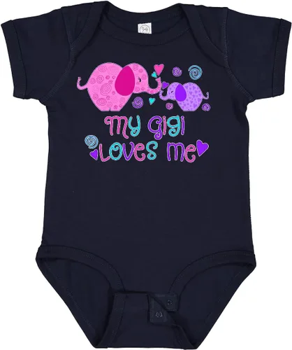 Vista 11 de inktastic My Gigi Loves Me - Body lindo de elefantes para bebé 0020 Blanco