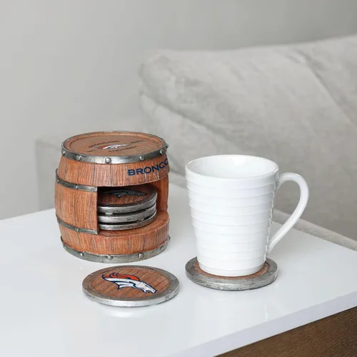 Vista 156 de FOCO NFL Team Logo 5-Pack Barrel Beverage Drink Coaster Set