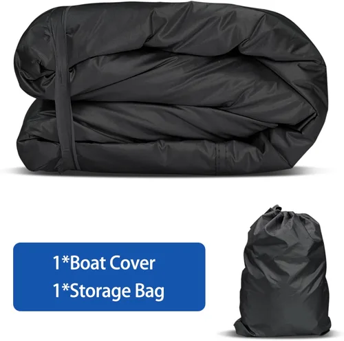 Vista 6 de iCOVER - Funda para bote de pedales, apta para botes de remo de 3 o 5 personas, funda impermeable resistente para remos, negra