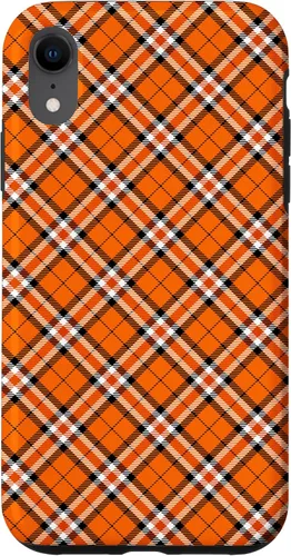 Vista 24 de iPhone 16 Vintage Orange Plaid Halloween Fall Autumn Pumpkins Case