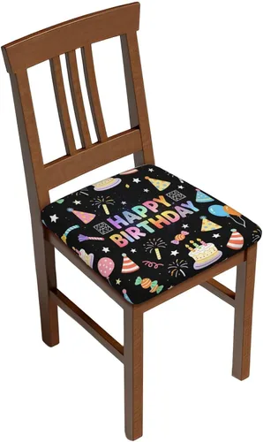 Vista 21 de Fundas de asiento para silla cuadrada de comedor de otoño de 16.9 pulgadas, dos piezas, funda de cojín elástica ajustable de repuesto extraíble