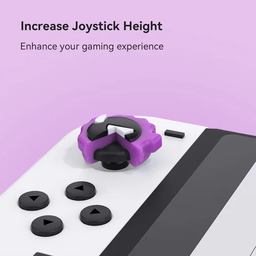 Vista 2 de Yocore Purple Devil Thumb Grips - Soft Silicone Joystick Caps for SwitchOLEDSwitch Lite, 4 Pcs