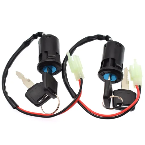 Vista 5 de 2 unids 2 cables interruptor de llave de encendido para scooter eléctrico Golf Scooter Bicicletas ATV ciclomotor GoKart U KS51 motocicleta 2