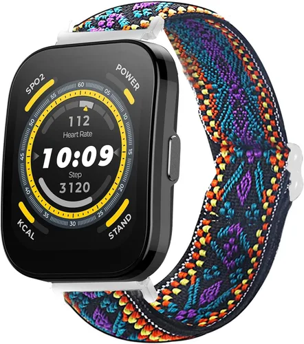 Vista 8 de Compatible con Amazfit Bip 5 Band, Lamshaw 0.866 in elástico correa ajustable compatible con Amazfit Balance / Bip 5 / Cheetah Pro / Cheetah / GTR