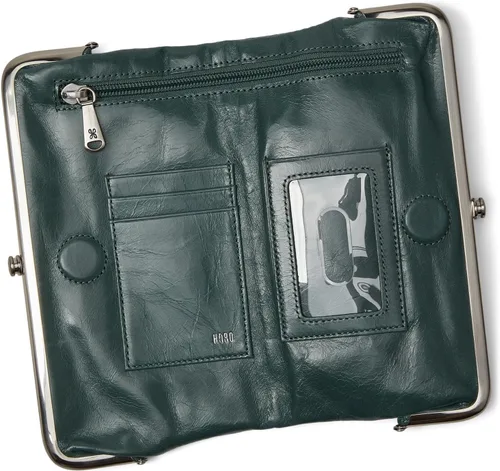 Vista 3 de HOBO Lauren - Bolso de mano para mujer, construcción de cuero suave, dos compartimentos de marco superior, cierre Kiss Lock