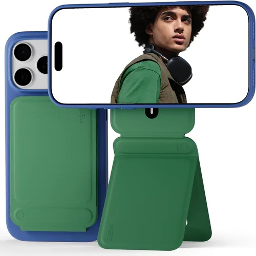 Vista 20 de MOFT Soporte de trípode para teléfono para iPhone, soporte para iPhone multiángulo, soporte para teléfono ligero y portátil, imanes fuertes, cuero