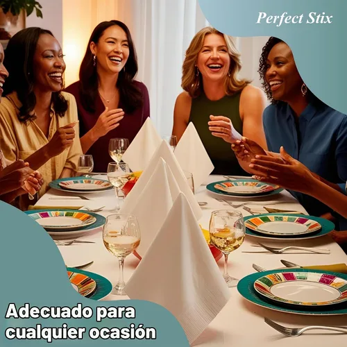 Vista 6 de Perfect Stix - Servilletas de cena (2 capas) color blanco