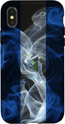 Vista 5 de iPhone 13 Pro Max Smoky Nicaragua Flag - Funda de orgullo nicaragüense estilo humo