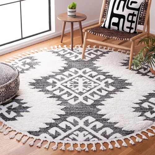 Vista 38 de SAFAVIEH - Alfombra de acento de la colección de borlas marroquíes Shag - 2'3" x 4', marfil y marrón, estilo bohemio, no suelta pelo y de fácil