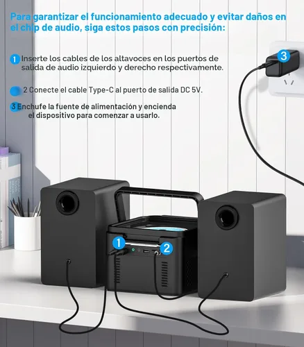 Vista 8 de Greadio Sistema estéreo para el hogar con CD Boombox y reproductor