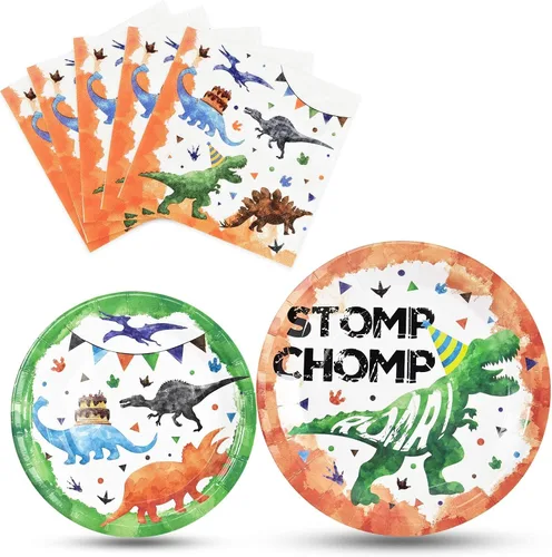 Vista 8 de WERNNSAI Hawaiian Luau Party Supplies - 48 platos y servilletas de Luau tropical, decoraciones de cumpleaños, platos de papel hawaiano para verano