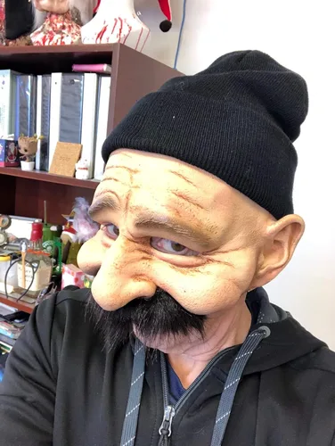 Vista 7 de Zagone Studios Máscara de tío Mario de talla única para hombre, color marrón, Beige Bronceado