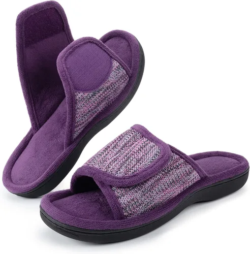 Vista 9 de RockDove - Pantuflas de espuma viscoelástica ajustables con envoltura para mujer