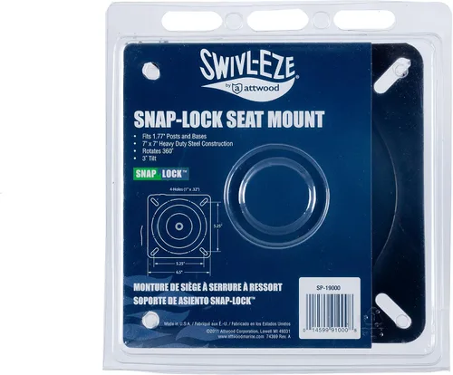 Vista 4 de Swivl-Eze SP-19000 Swivl-Eze Snap-Lock Soporte de asiento de barco marino con inclinación de 3 grados, acero E-Coat negro