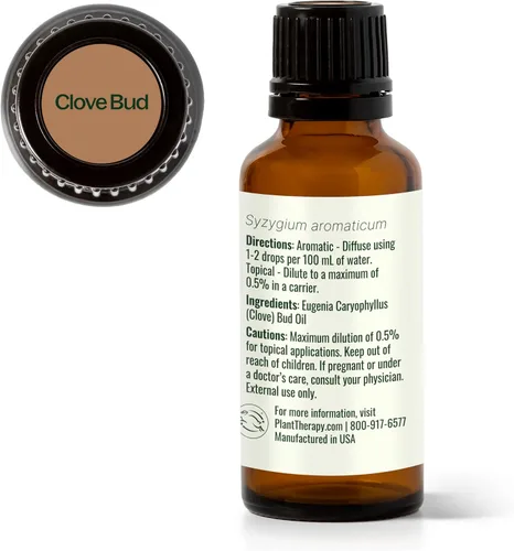 Vista 7 de Plant Therapy Aceite esencial de clavo de olor, 1 onza, 100% puro, sin diluir, aromaterapia natural, apoyo inmunológico, alivio del dolor muscular