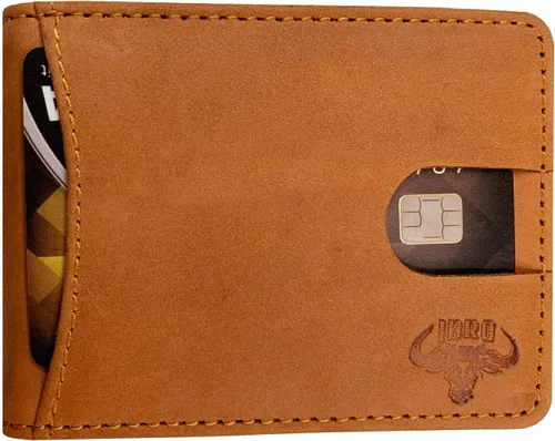 Vista 8 de IBRO Billetera delgada con bloqueo RFID para hombre con bolsillo para identificación, Marrón, Cartera Rfid