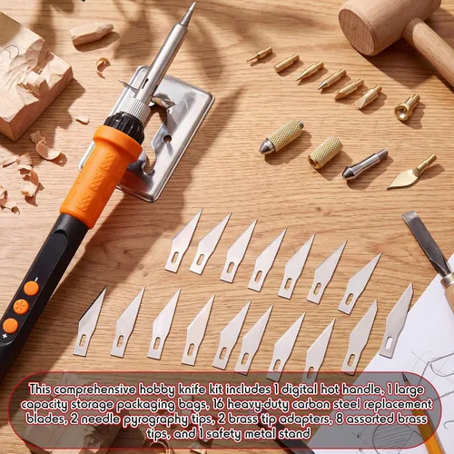 Vista 6 de ZeahVeyora Cortador de plástico eléctrico del cortador de la espuma del cuchillo caliente de 31 PC para DIY