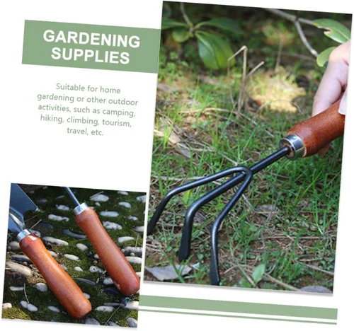 Vista 5 de 1Set Garden Tool Durable Handheld Shovels for Digging Troweling Raking for Home Gardening Camping and Outdoor Activities
