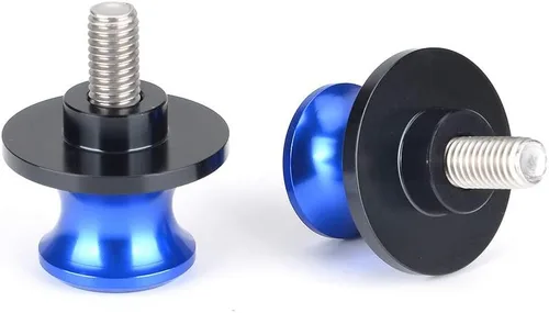 Vista 4 de Goldfire 2 unids 8MM M8 X1.5 Motocicleta Swing Arm Sliders Carretes CNC Swing Arm Stand Tornillo para Kawasaki Z650 Z800 Z900 Z1000 Accesorios (azul)