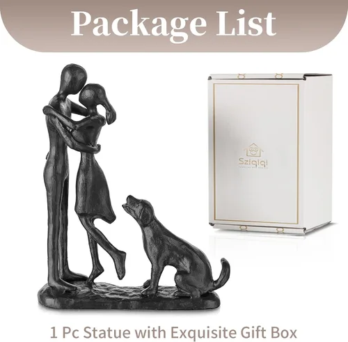 Vista 8 de Sziqiqi Regalos de hierro de aniversario para ella, escultura de amor para pareja, regalo de hierro para pareja, novia, esposa, él, estatua negra