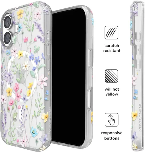 Vista 814 de VELVET CAVIAR Funda para iPhone 15, compatible con MagSafe, probada contra caídas de 10 pies, fundas protectoras de diseño, leopardo color rosa