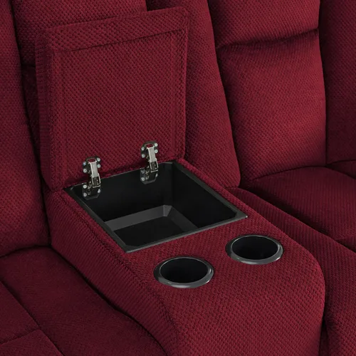 Vista 9 de MCombo Sofá reclinable eléctrico de gravedad cero con consola, masaje con calor y vibración, sofá reclinable de 3 plazas con puertos USB, portavasos