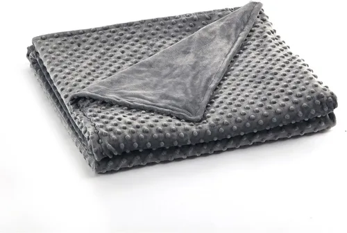 Vista 18 de RelaxBlanket - Funda de edredón de 60 x 80 pulgadas para manta con peso Algodón premium de 180GSM Gris oscuro