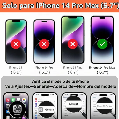 Vista 2 de iCoverCase Funda protectora de piel sintética compatible con iPhone 14 Pro Max con soporte para tarjetas, funda tipo cartera para mujeres y hombres