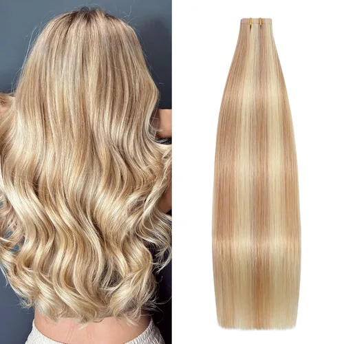 Vista 30 de Extensiones de cabello humano real color negro azabache, extensiones de cabello humano 100% Remy, sedosas y lacias, para mujeres, 20 unidades por