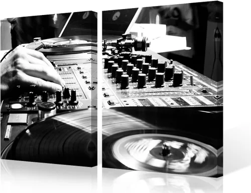 Vista 65 de Lienzo decorativo para pared, diseño de DJ Music Mixes the Track HD impreso en pinturas, 2 piezas, imágenes abstractas para sala de estar, obra