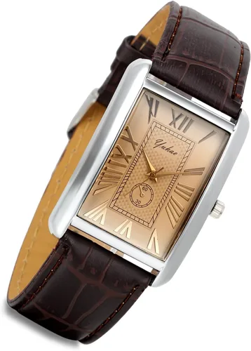 Vista 2 de Lancardo Juego de relojes románticos para parejas, relojes cuadrados, amor para hombres y mujeres, 2 piezas, retro, vintage, caja plateada
