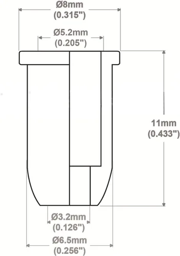 Vista 3 de Casquillos de guitarra para cuerdas de guitarra, hebillas de montaje, virolas a través del cuerpo para bujes para piezas de instrumentos de guitarra